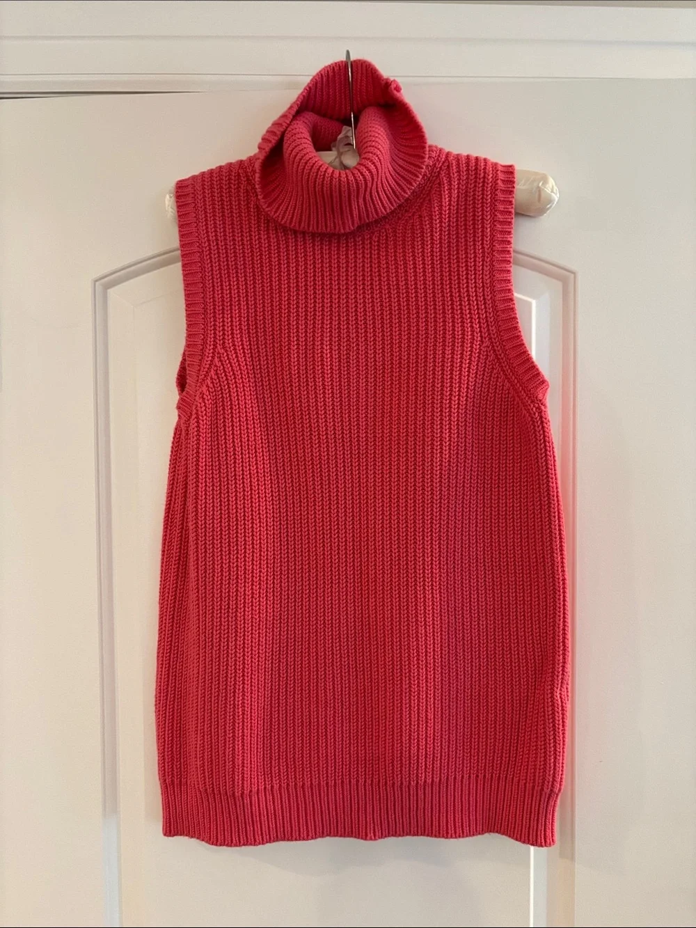 Michael Kors Sleeveless Cowl Turtleneck Sweater in Fuchsia